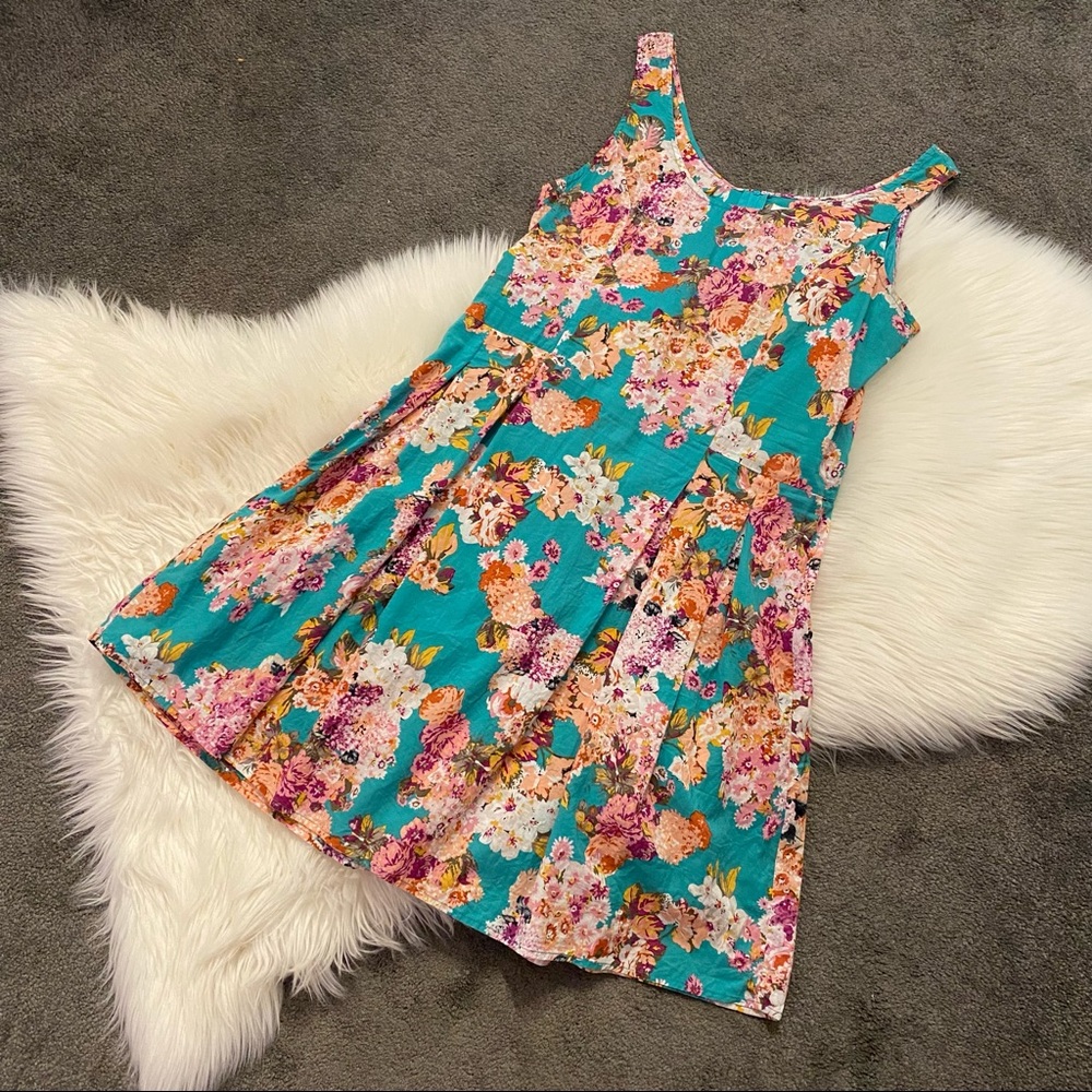 Floral cotton A-line dress